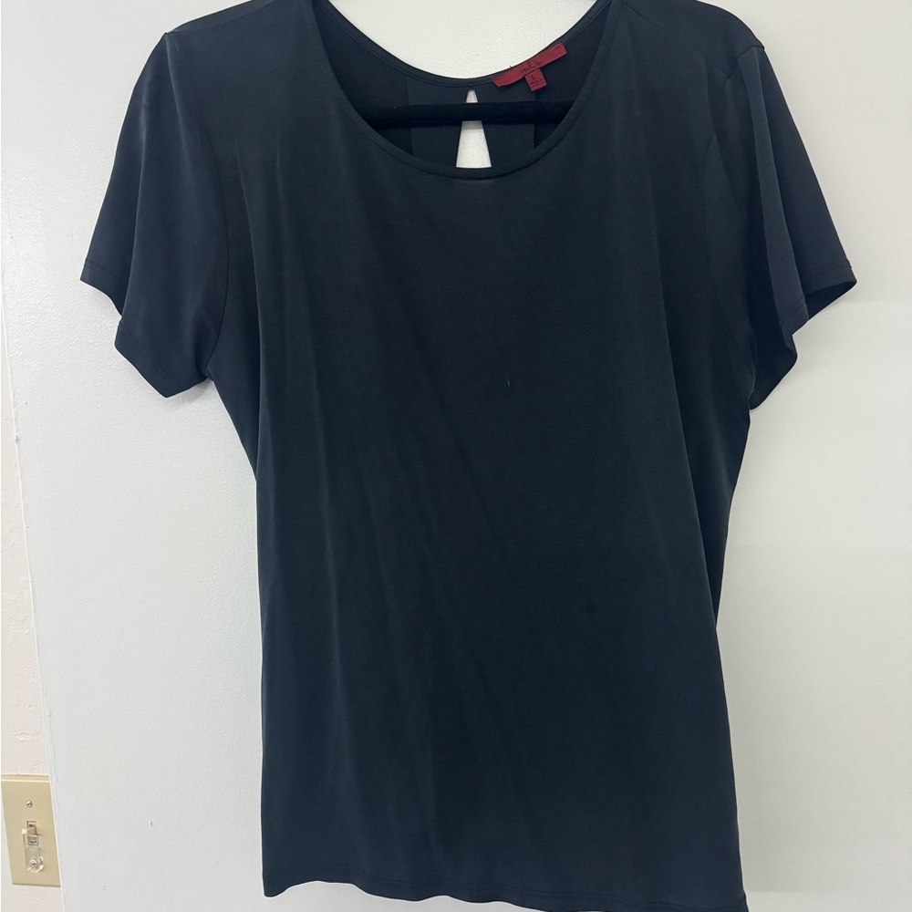 Elegant Black Short Sleeve Women's Tee